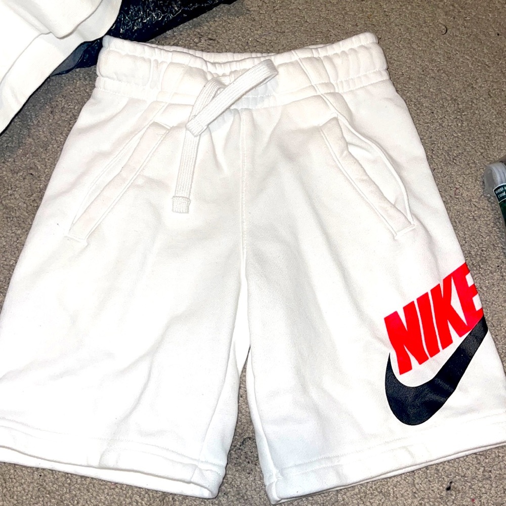 Boys White nike shorts